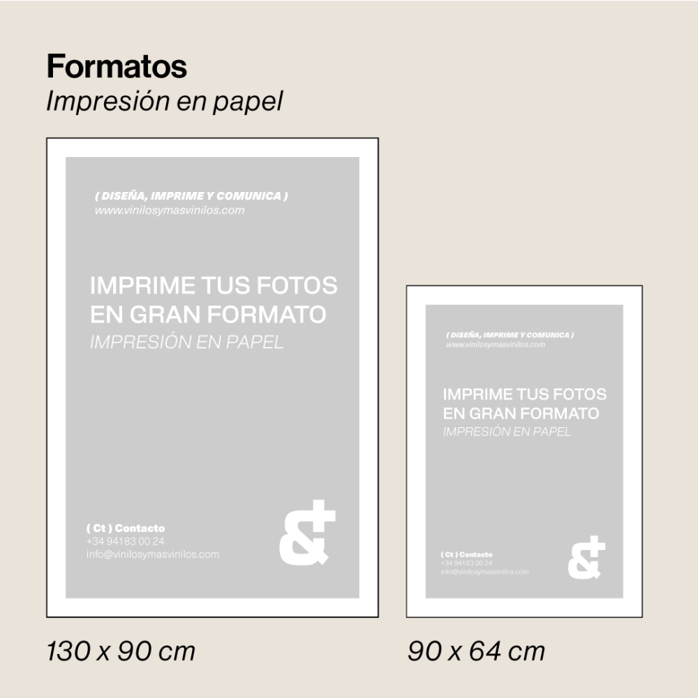 Póster Personalizado de Gran Formato | Impresión en Papel Mate de 250g | Vinilos &+ Vinilos