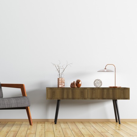 Vista mockup del vinilo Lagoda Marrone aplicado a una superficie efecto madera